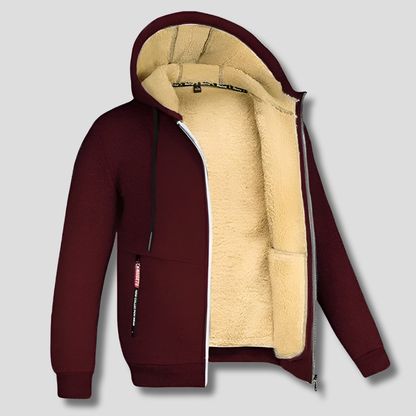 Warm Men's Fleece Jacket with Faux Fur Inside