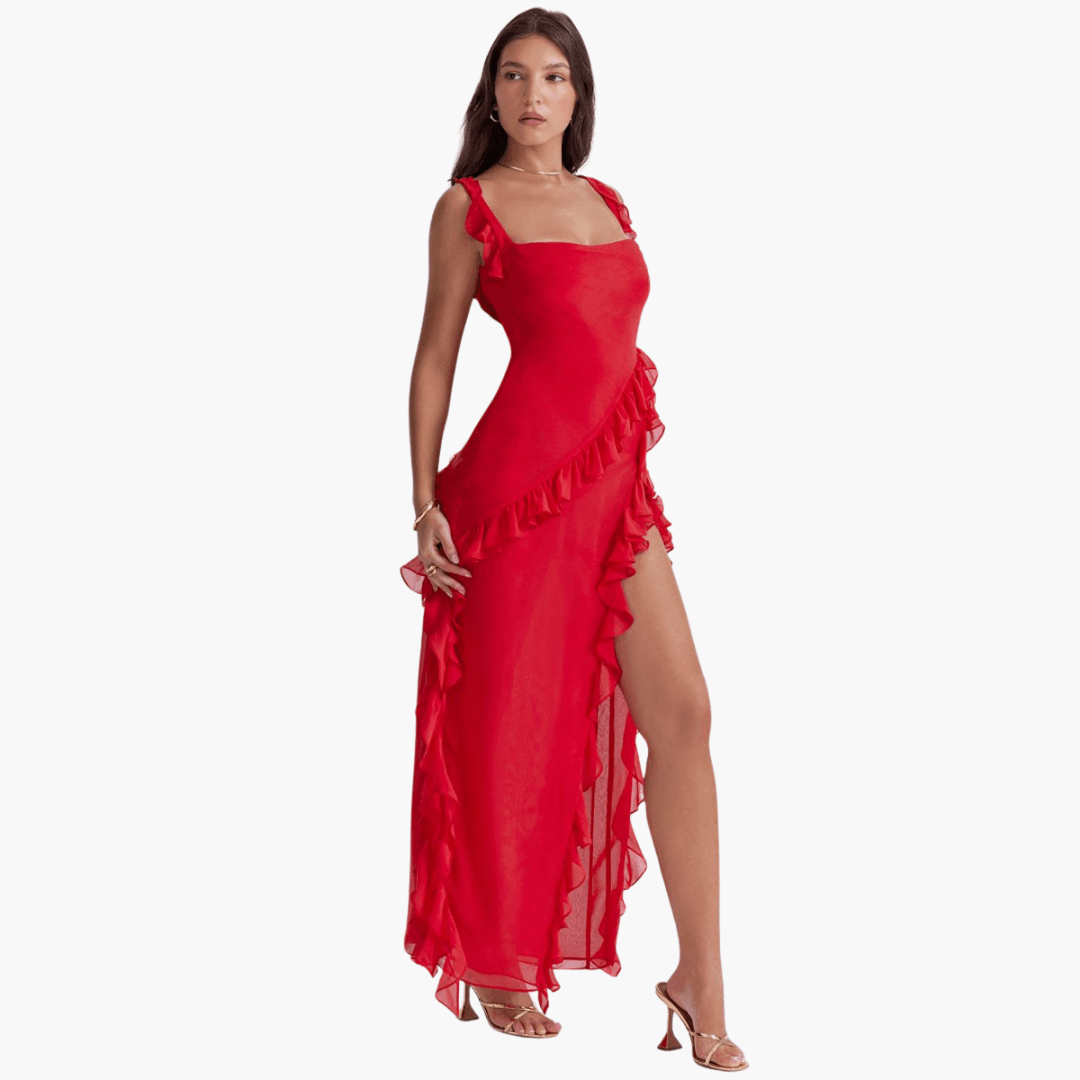 Flowy Womens Summer Maxi Dress with High Split