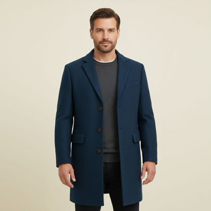Stylish Men's Wool Blend Single Button Coat