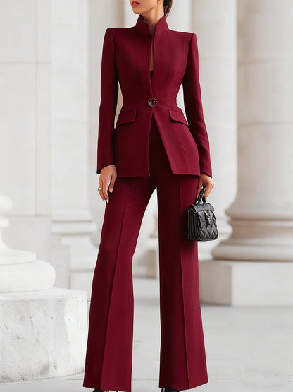 Classic Women's Business Jacket Pants Set