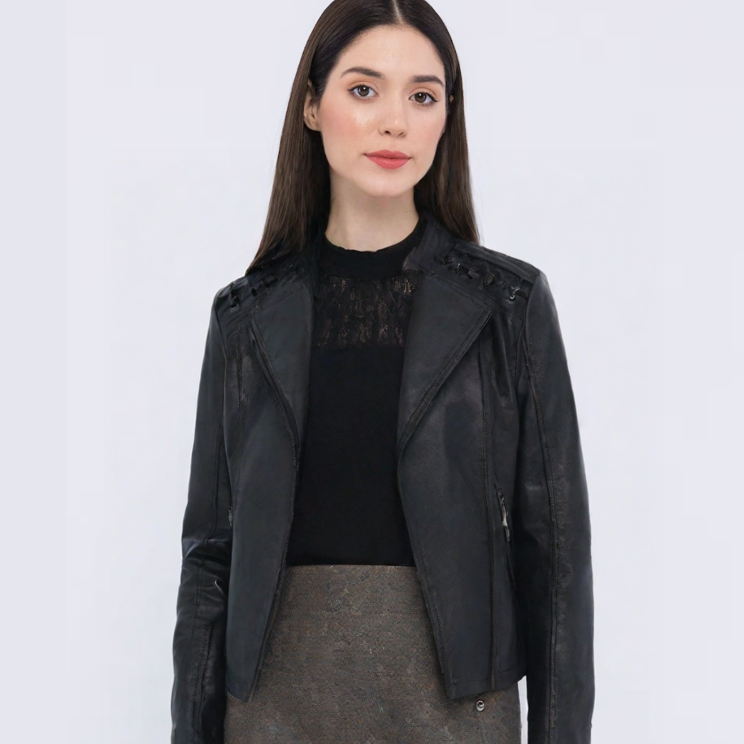 Vegan Leather Women's Biker Jacket