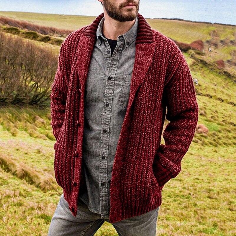 Cozy Open Front Men's Cardigan Sweater