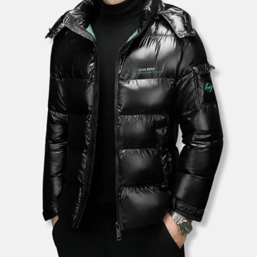 Warm Quilted Men's Hooded Puffer Coat
