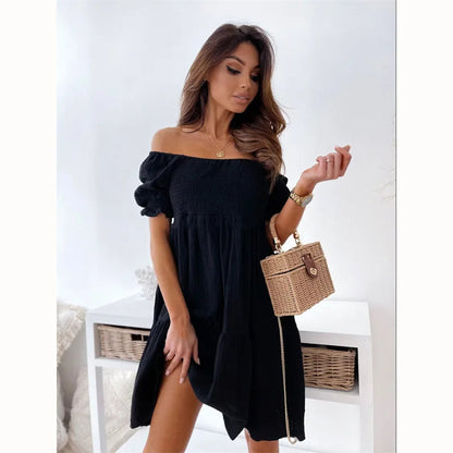 Chic Off Shoulder Mini Summer Dress