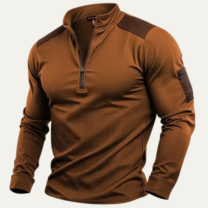 Relaxed Fit Men's Zip Neck Casual Sweater