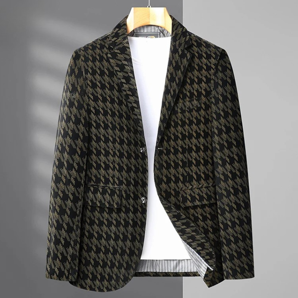Classic Men's Large Houndstooth Office Jacket