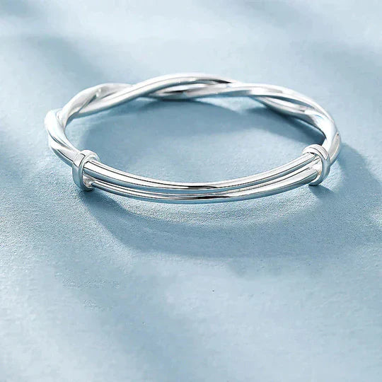 Spiral Sterling Silver Bangle - Olytrend
