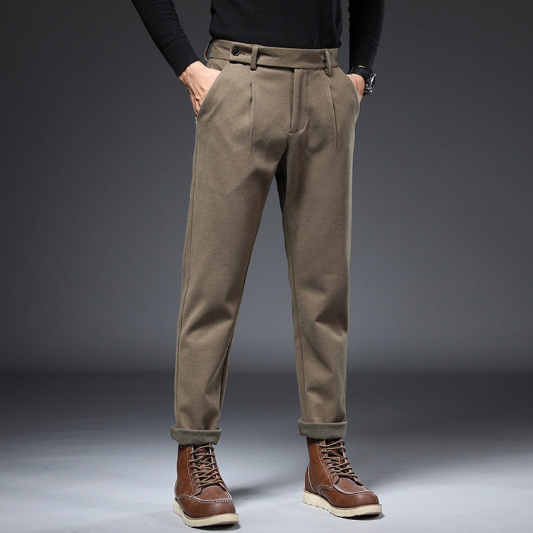 Slim Fit Pleated Dress Trousers