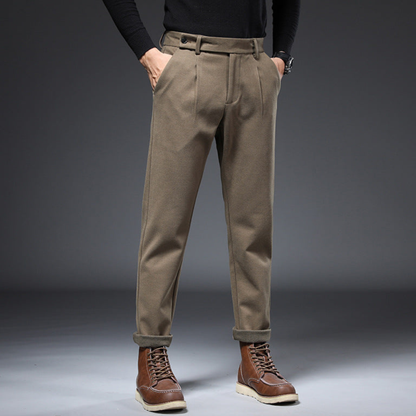 Slim Fit Pleated Dress Trousers
