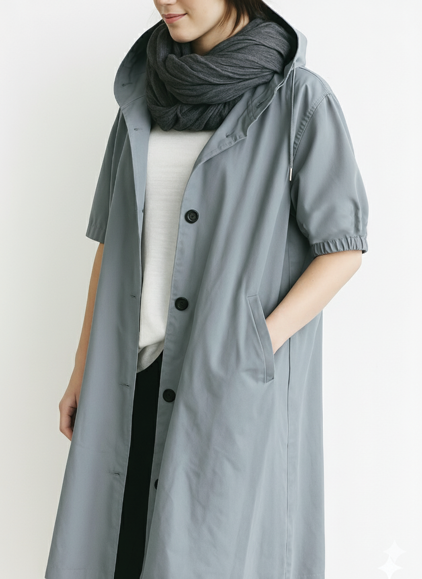 Classic Water Repellent Hooded Trench Coat - Nocini