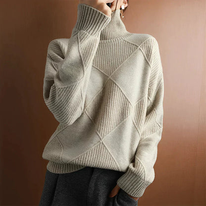 Cozy Oversized Women's High Neck Sweater
