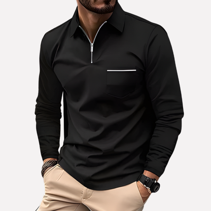 Classic Fit Polo Shirt with Pocket for Men