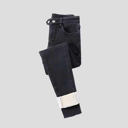 Warm Thermal High-Waist Women's Winter Jeans