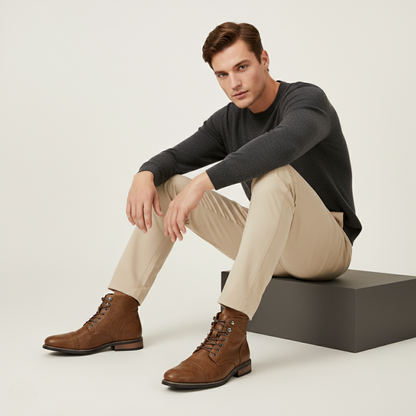 Tough Leather Men's Ankle Boots