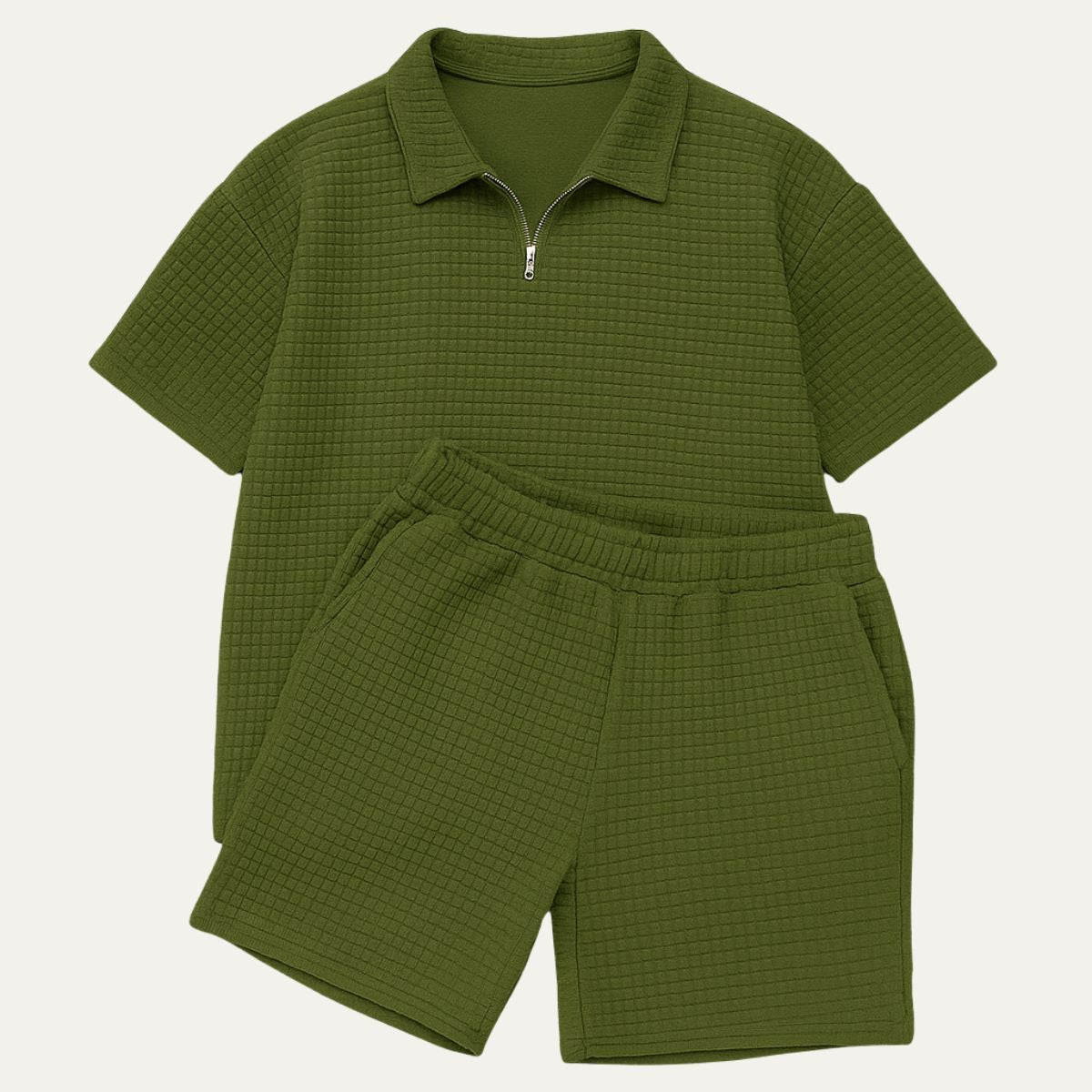 Casual Polo Shirt and Shorts Set for Men