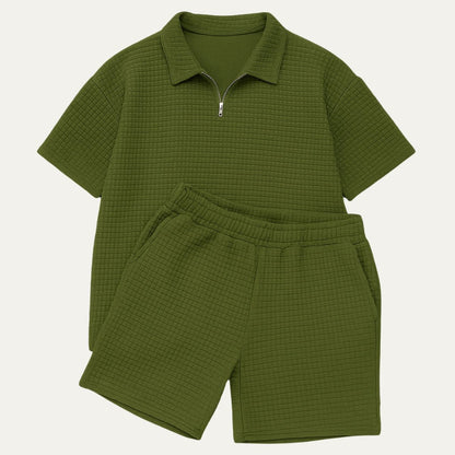 Casual Polo Shirt and Shorts Set for Men