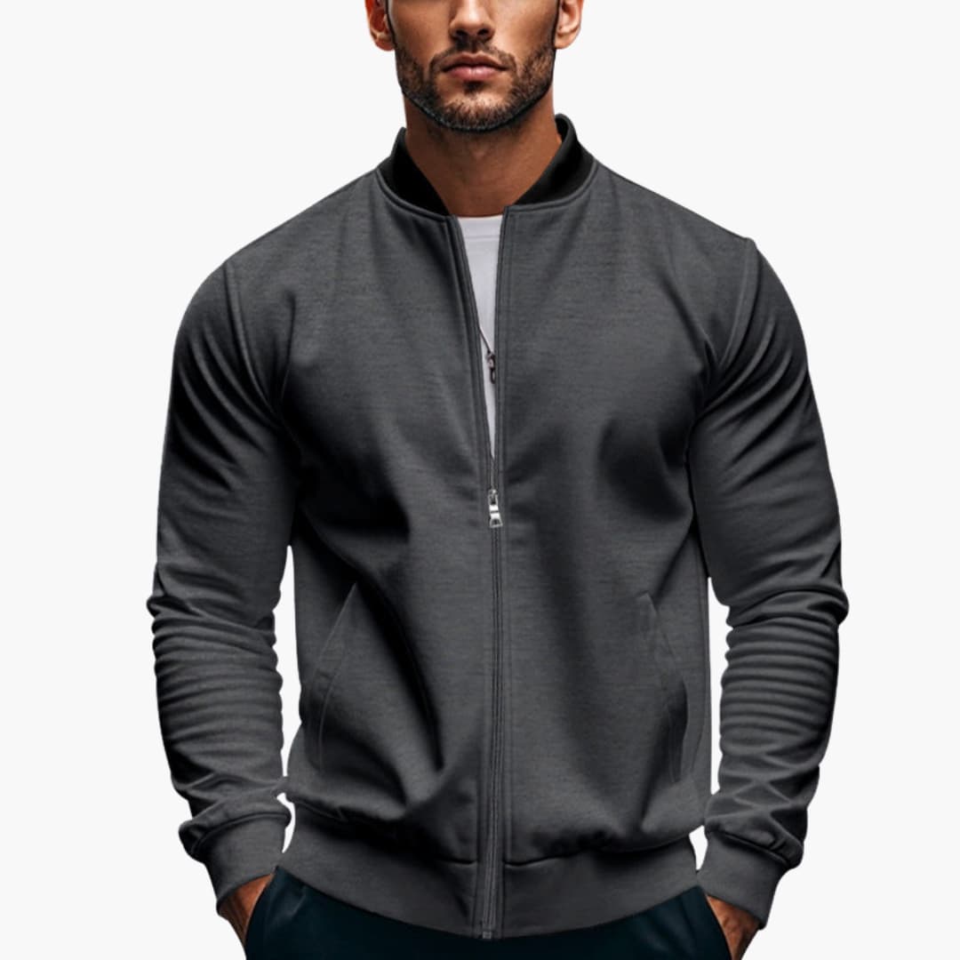 Men's Quilted Zip Up Flight Jacket - Olytrend
