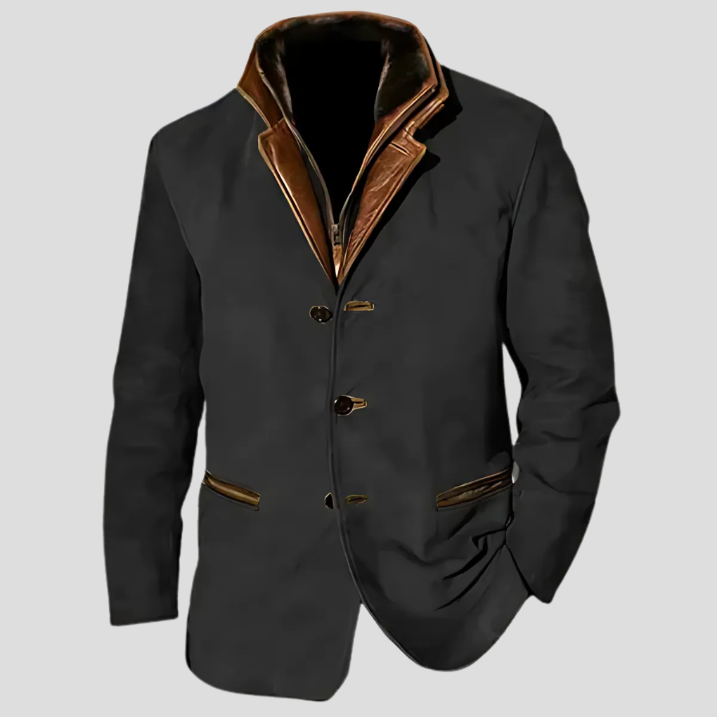 Classic Contrast Collar Men's Jacket