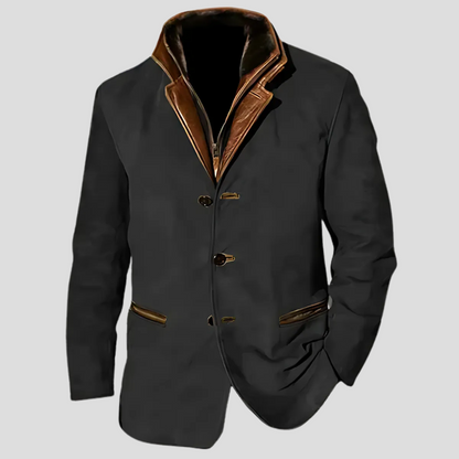 Classic Contrast Collar Men's Jacket