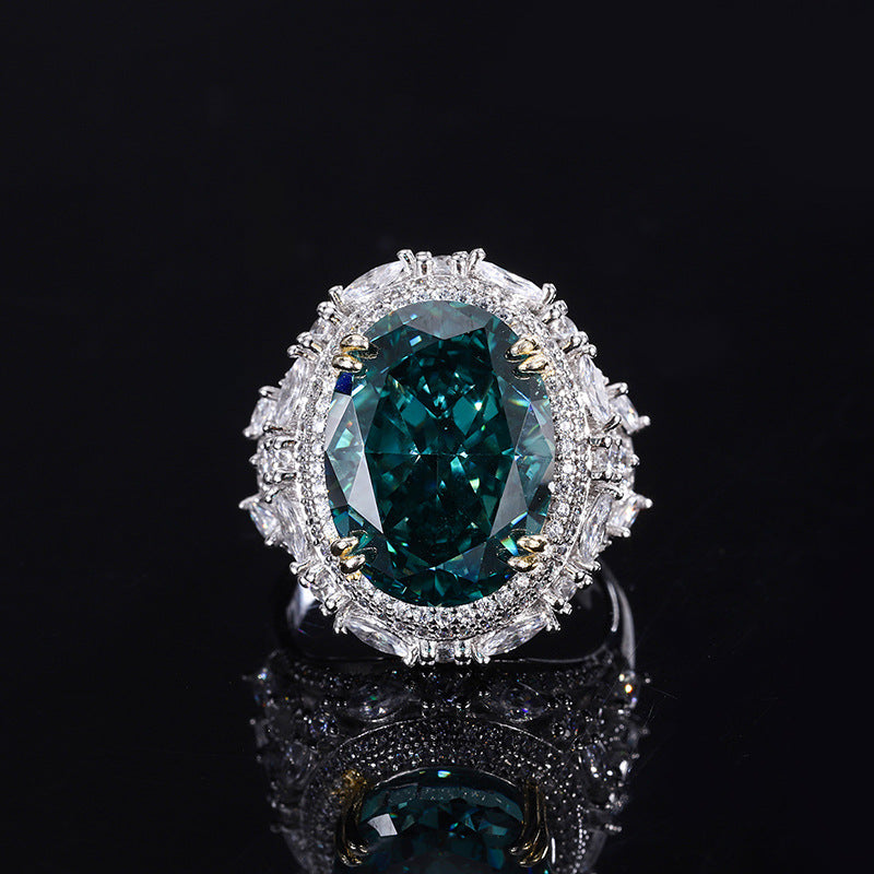 Luxury Silver CZ Diamond Solitaire Ring