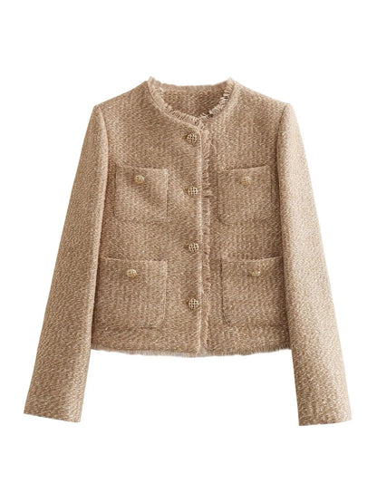 Women's Chic Fringe Wool Blazer Jacket
