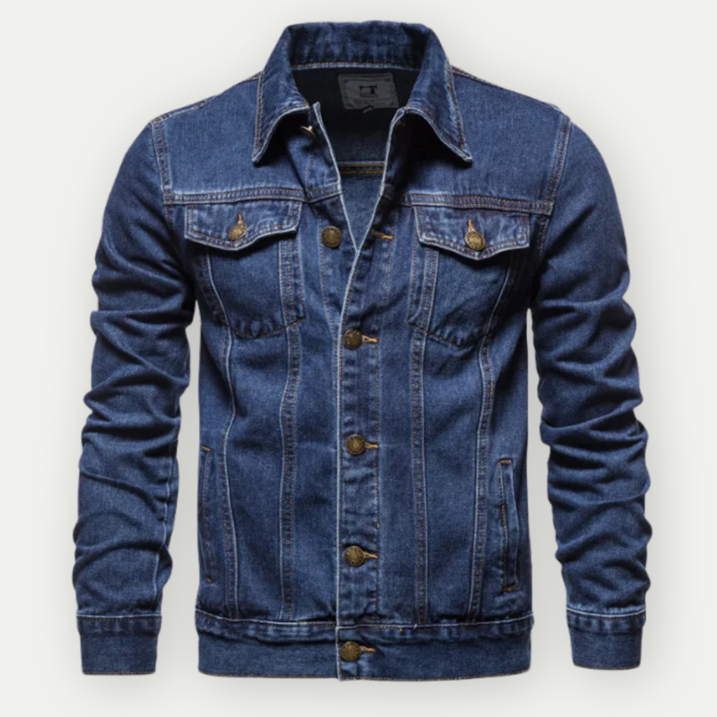 Casual Blue Jeans Trucker Jacket for Men