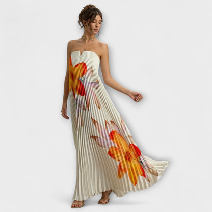 Vibrant Floral Long Evening Dress for Women