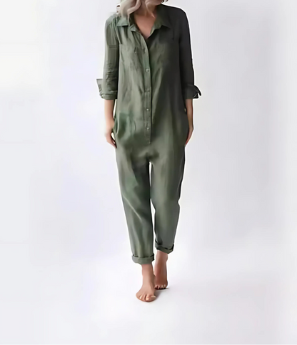 Comfortable Linen Blend Jumpsuit for Women - Olytrend