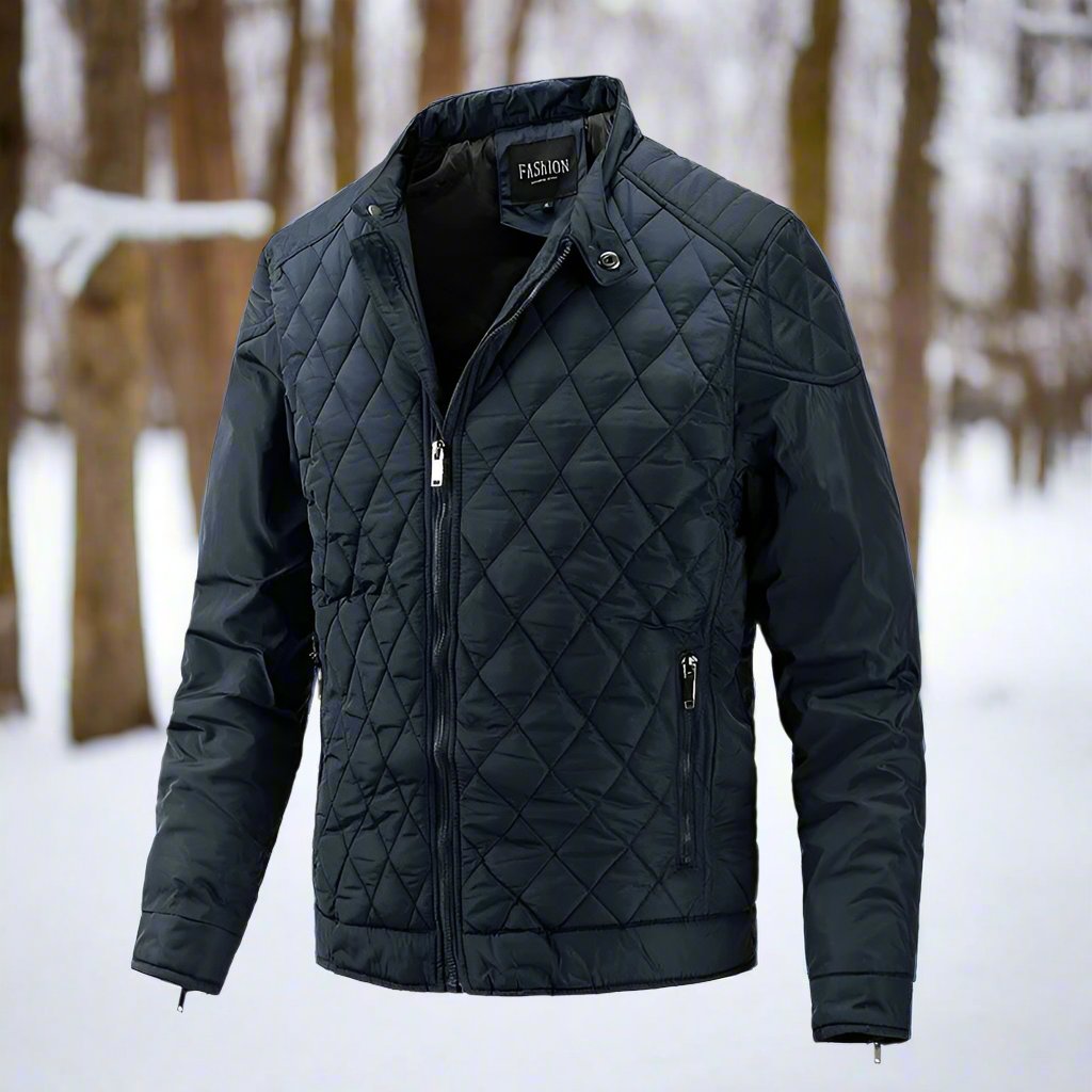 Slim Fit Padded Coat | High Neck Zip Jacket