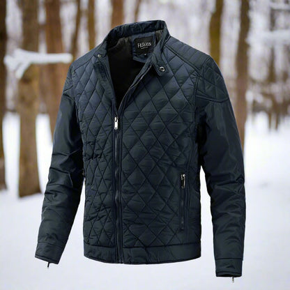 Slim Fit Padded Coat | High Neck Zip Jacket
