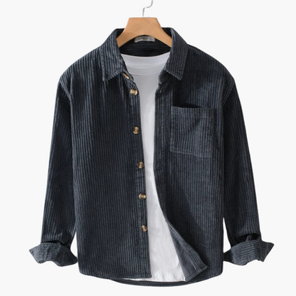 Relaxed Fit Mens Shirt - Large Button Down Collar