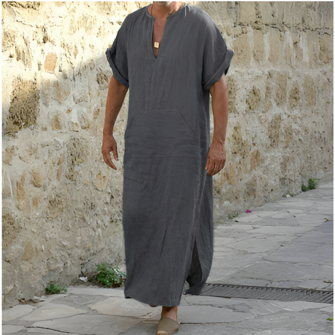 Casual Short Sleeve Shirt Dress for Men