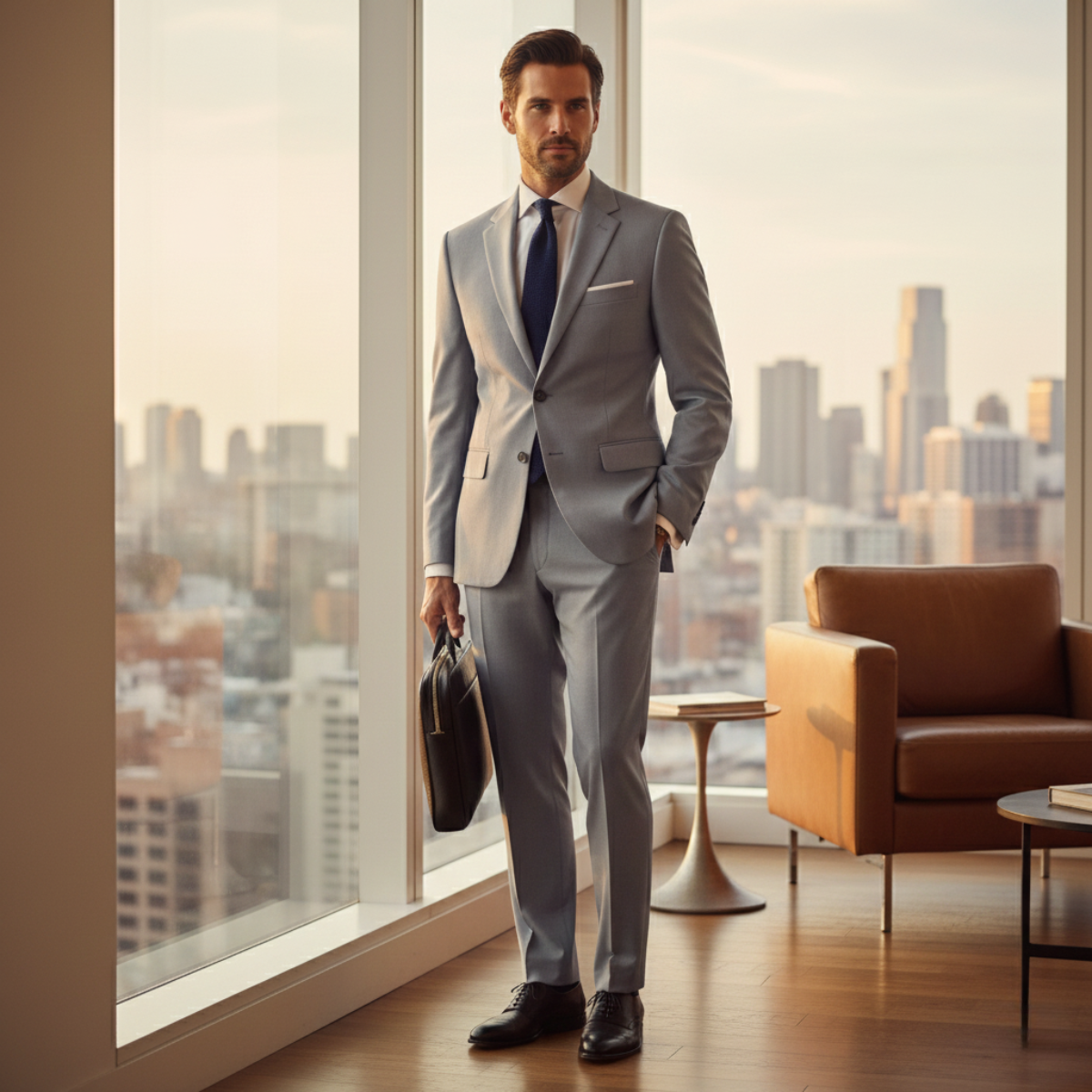 Classic 2 Piece Mens Suit Blazer and Trousers Set