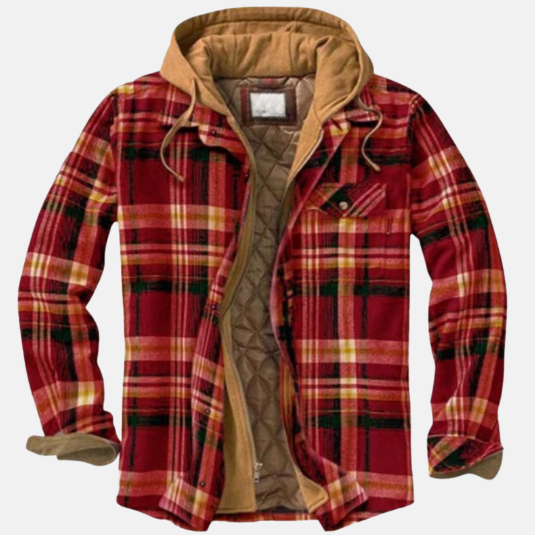 Warm Plaid Insulated Shirt Jacket