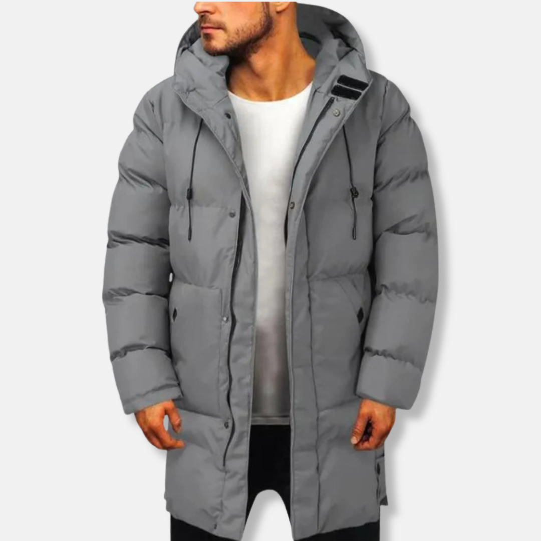 Waterproof Men's Padded Parka Jacket with Hood