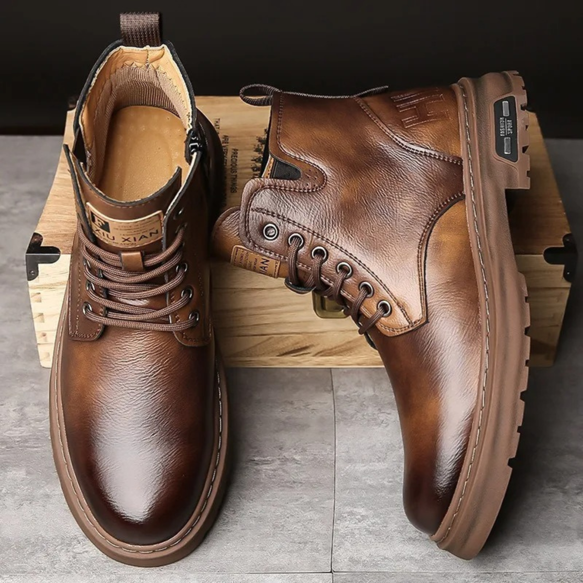 Tough Water Resistant Leather Ankle Boots for Men