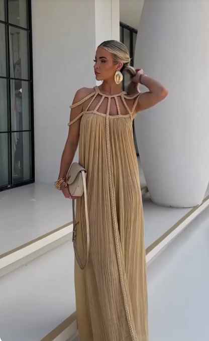 Flowy Women's Maxi Dress with Adjustable Straps