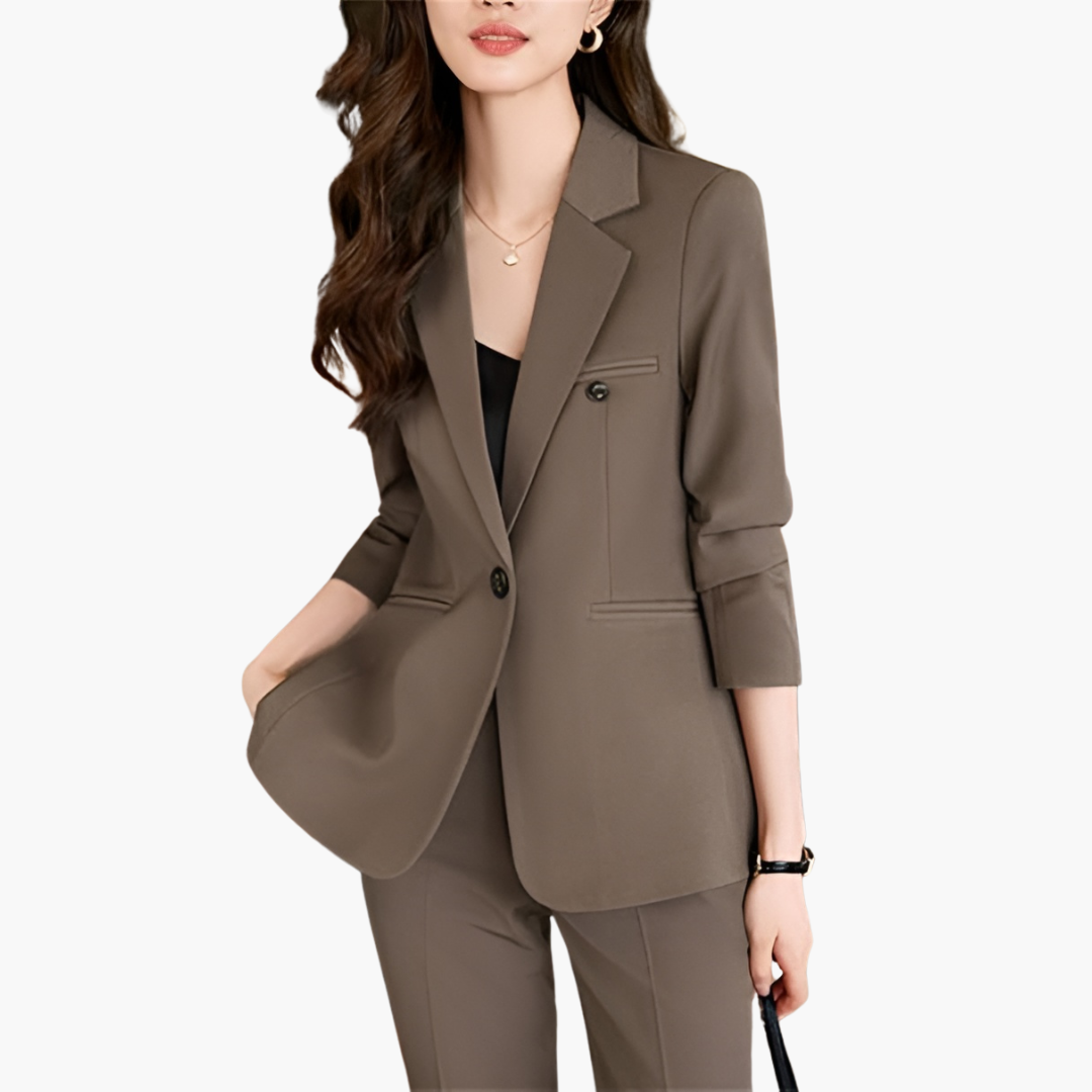 Classic Women's Suit Jacket with Notch Collar