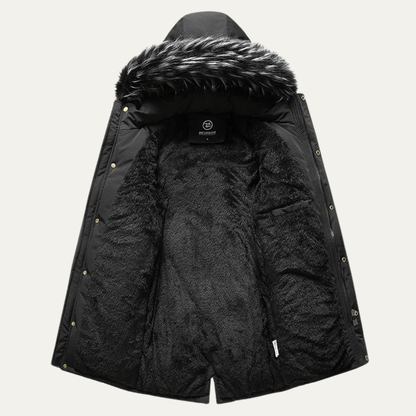 Thermal Men's Quilted Parka Jacket with Removable Hood