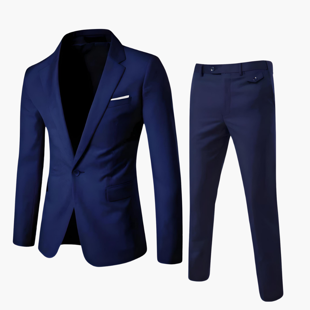 Men's Classic 2 Piece Suit Set with Jacket and Pants