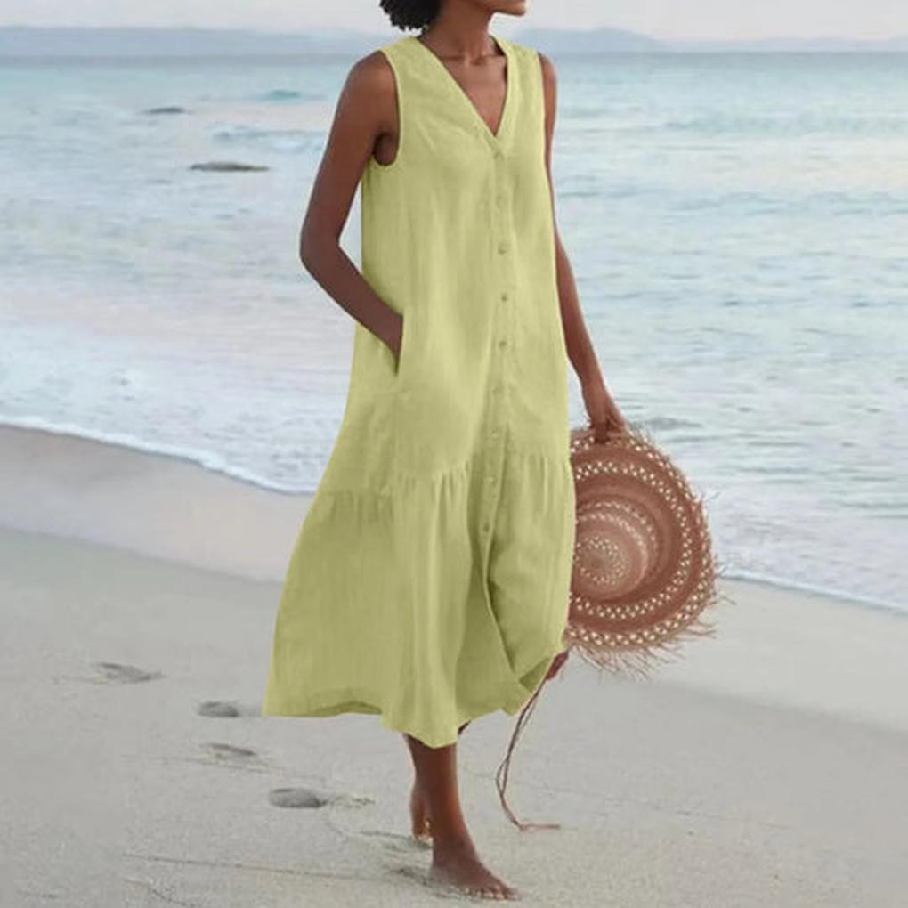 Classic Casual V-Neck Dress