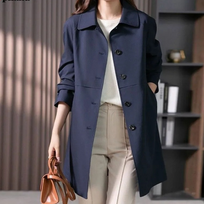 Women's Classic Double Breasted Short Trench Coat