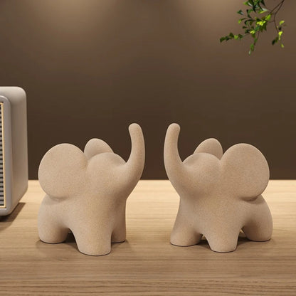 Stylish Elephant Decor Figurine With Raised Trunk - Nocini
