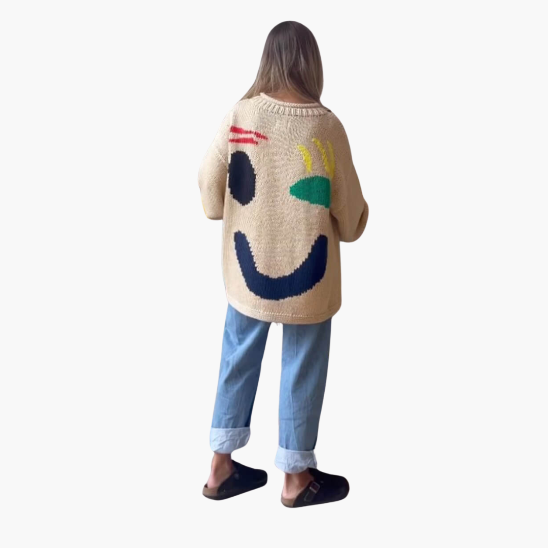 Cozy Women's Jumper with Large Fit and Fun Design