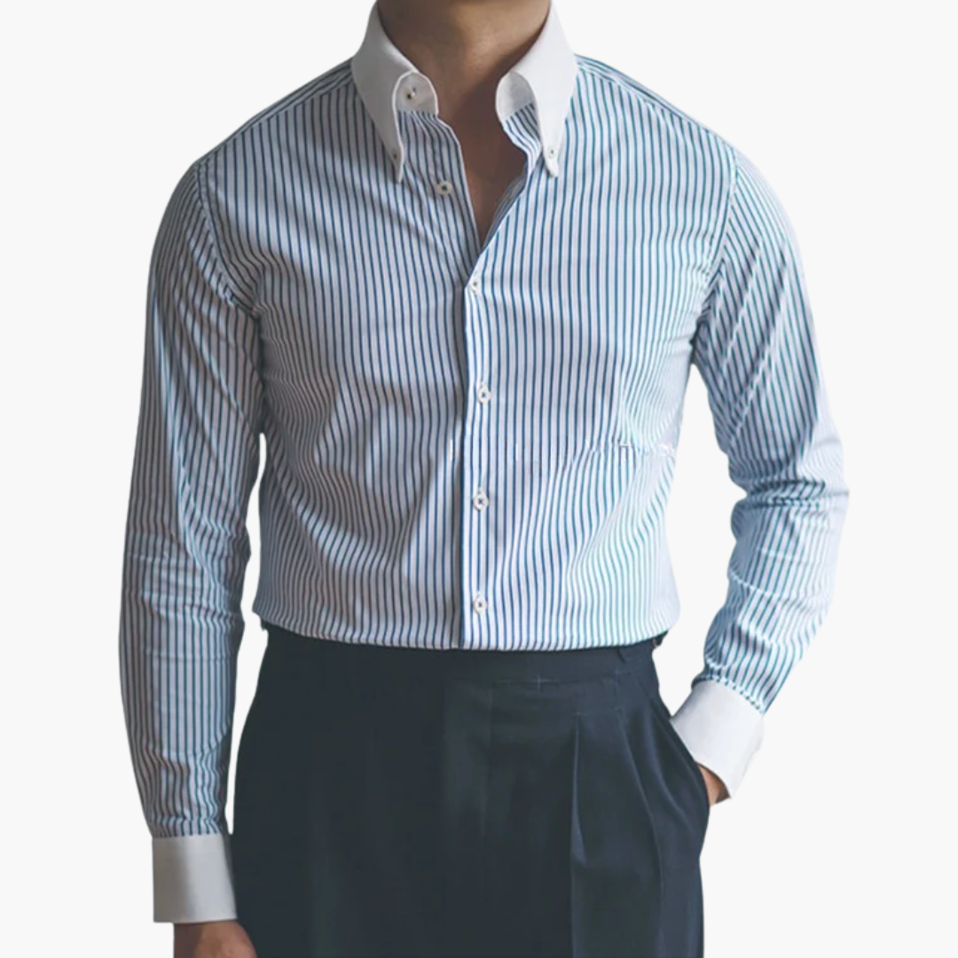Classic Casual Shirt with Contrasting Trim - Olytrend