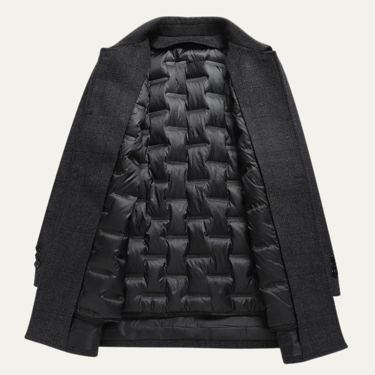 Warm Waterproof Plaid Men's Trench Coat