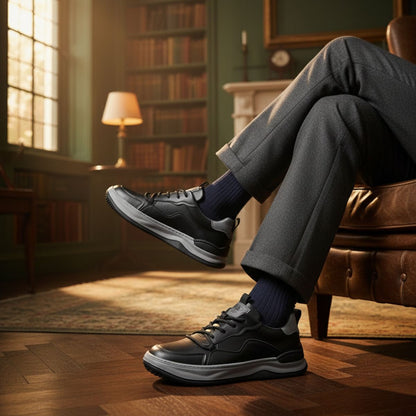 Comfortable Mens Orthopedic Leather Sneakers