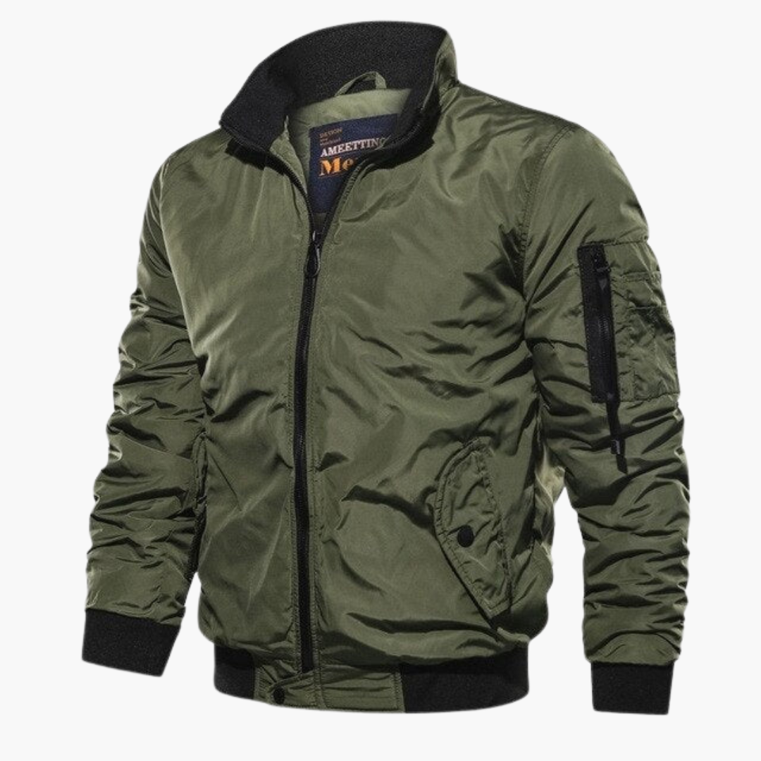 Men's Classic Flight Jacket with Zip Front