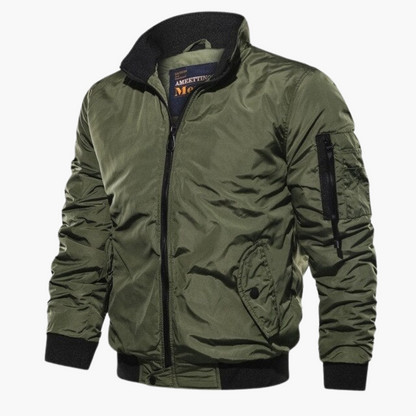 Men's Classic Flight Jacket with Zip Front