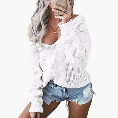 Large Women's Cozy Long Sleeve Sweater - Olytrend